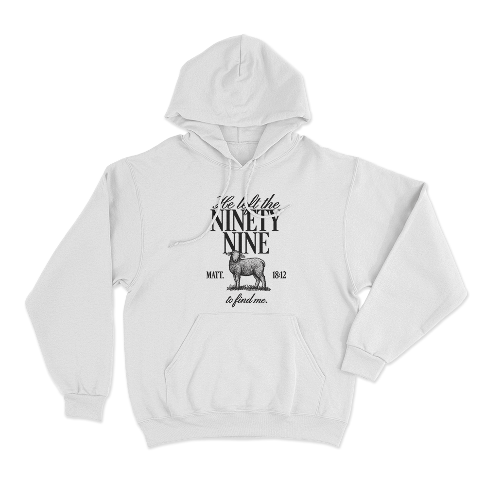 He Left The Ninety-Nine Unisex Hoodie White He Left The Ninety Nine Unisex Hoodie White