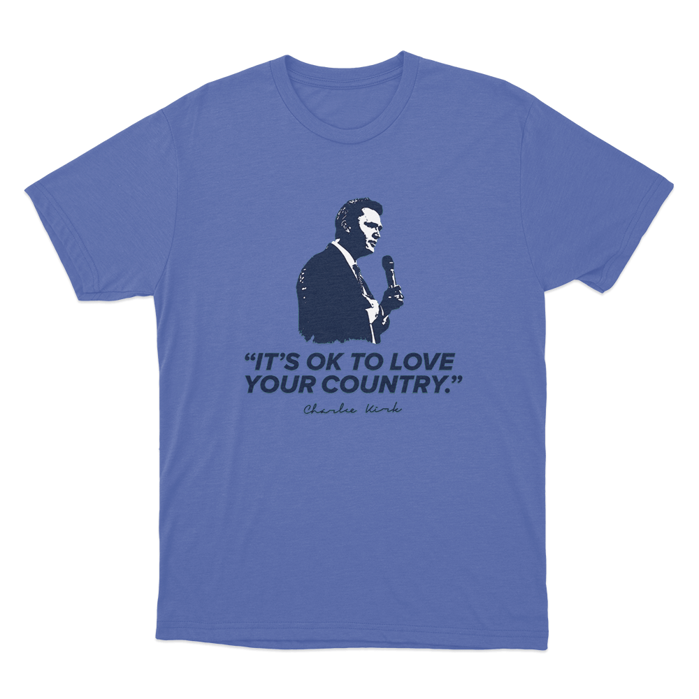 Love Your Country Unisex T Shirt Blue Love Your Country Unisex T Shirt Blue