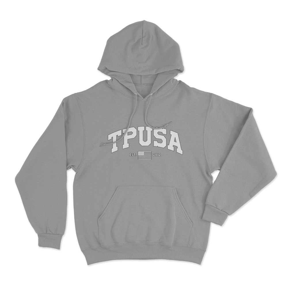 TPUSA Collegiate Unisex Hoodie Grey TPUSA Collegiate Unisex Hoodie Grey