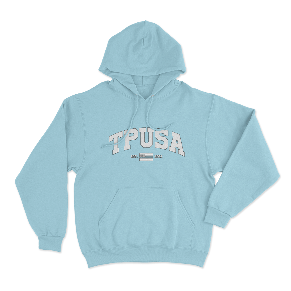 TPUSA Collegiate Unisex Hoodie Sky Blue TPUSA Collegiate Unisex Hoodie Sky Blue