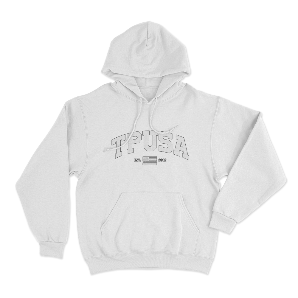 TPUSA Collegiate Unisex Hoodie White TPUSA Collegiate Unisex Hoodie White