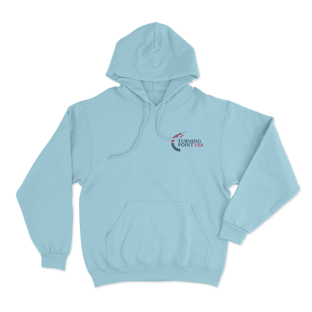 Turning Point USA Logo Merch Hoodie Sky Blue Turning Point USA Logo Merch Hoodie Sky Blue