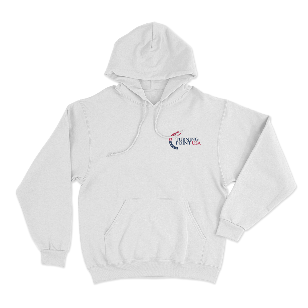 Turning Point USA Logo Merch Hoodie White Turning Point USA Logo Merch Hoodie White